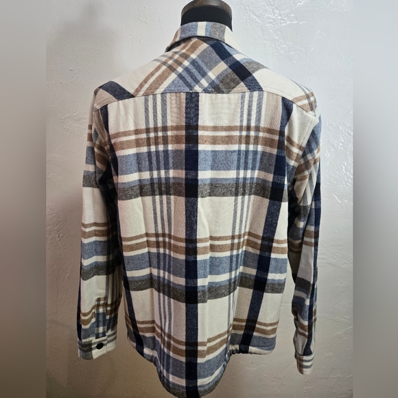 Zara Italian Fabric Plaid Overshirt Jacket Pockets Button Up - Picture 4 of 8